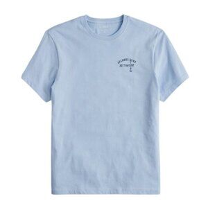 NWT J.Crew Factory Men's L "Bottoms Up" Graphic Tee Blue Crewneck T-Shirt CJ897